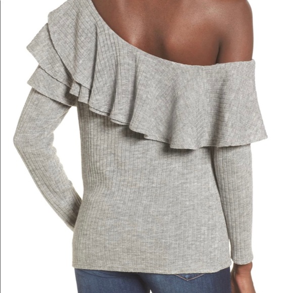 STOREE Ruffle One Shoulder Sweater - Picture 3 of 7